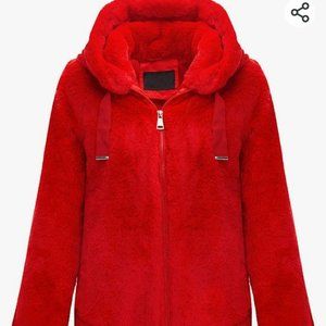 Faux fur fleece coat